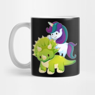 Unicorn Riding Triceratops Dinosaur Squad Girls Mug